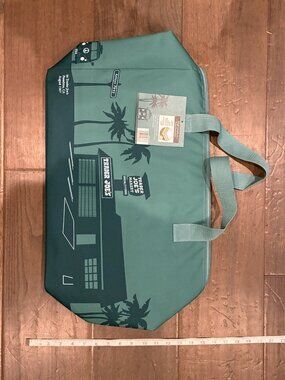 NWT Large Trader Joe's Canvas Insulated Tote Shopper Bag -Dusty Blue